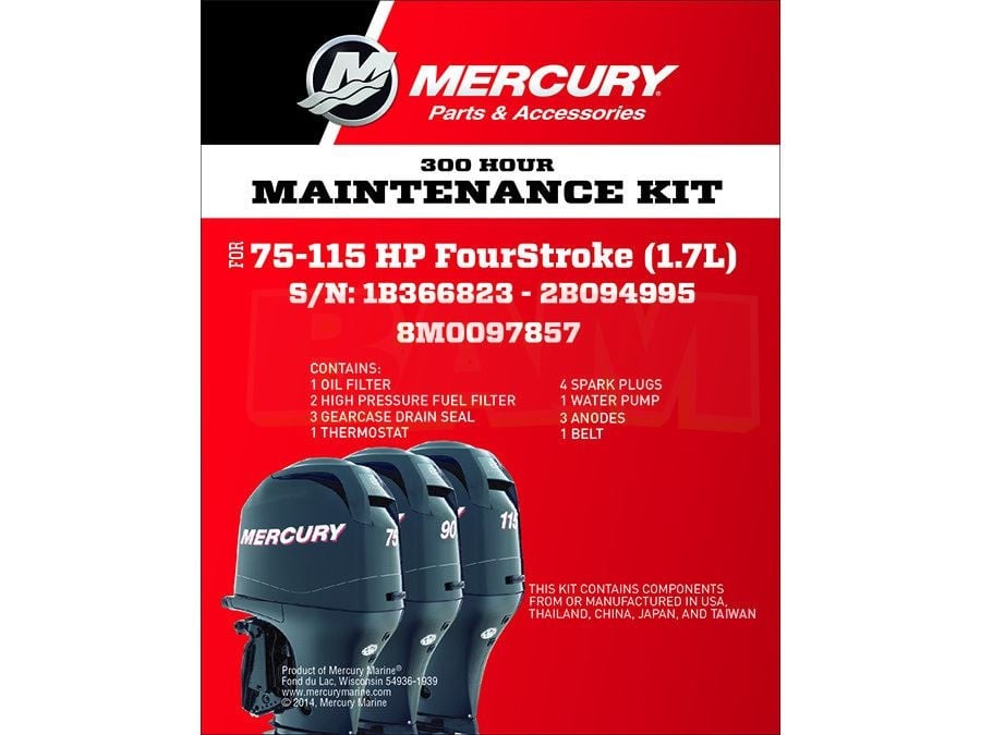 Mercury 8M00977857 - Maintenance Kit 300hr 75-115hp 1.7l