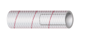 Shields Marine1620346 - Hose Clear Reinforced Series 162 pvc Tubing With Red Tracer 3/4” per foot