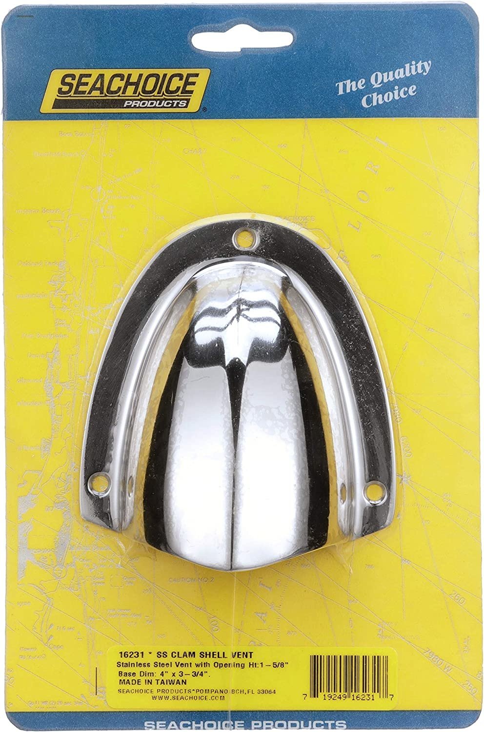 Seachoice 16231 - Stainless-Steel Clam Shelll Ventilator - 3-3/4" x 3-3/4" x 1-7/8"