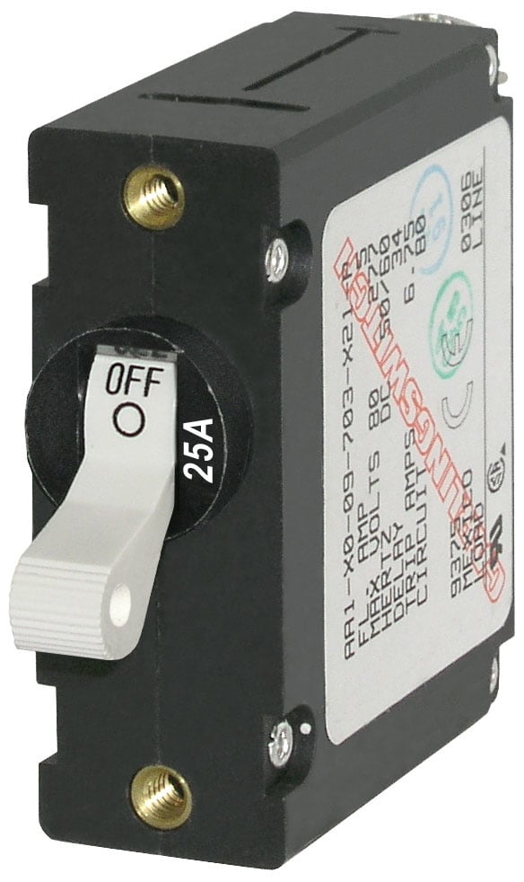 Blue Sea Systems 7218 - A-Series Toggle Circuit Breaker , 25A White