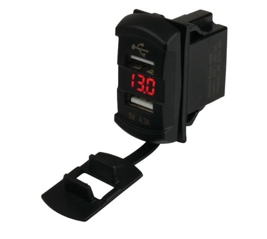 Seadog Line 426527 - Dual Usb W/ Voltmeter Rocker Style USB output 4.2A