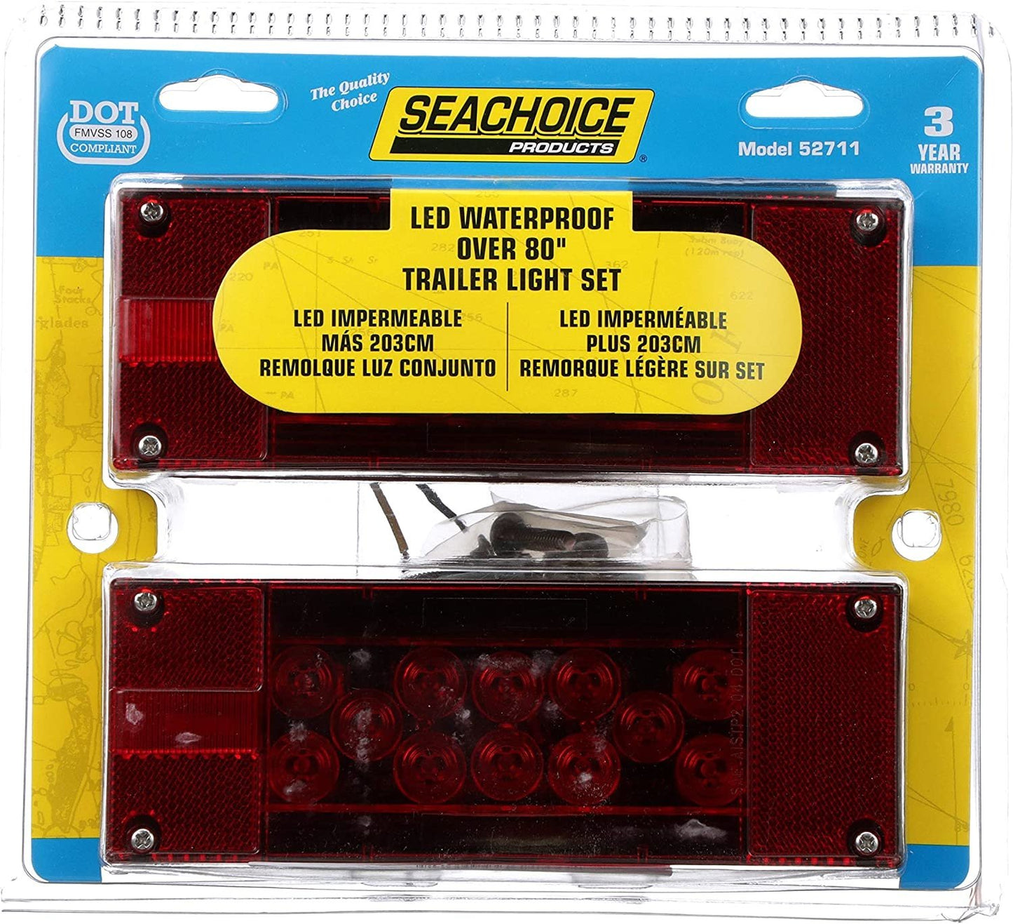 Seachoice 52711 - LED, Waterproof, Over 80" Trailer, Light Kit
