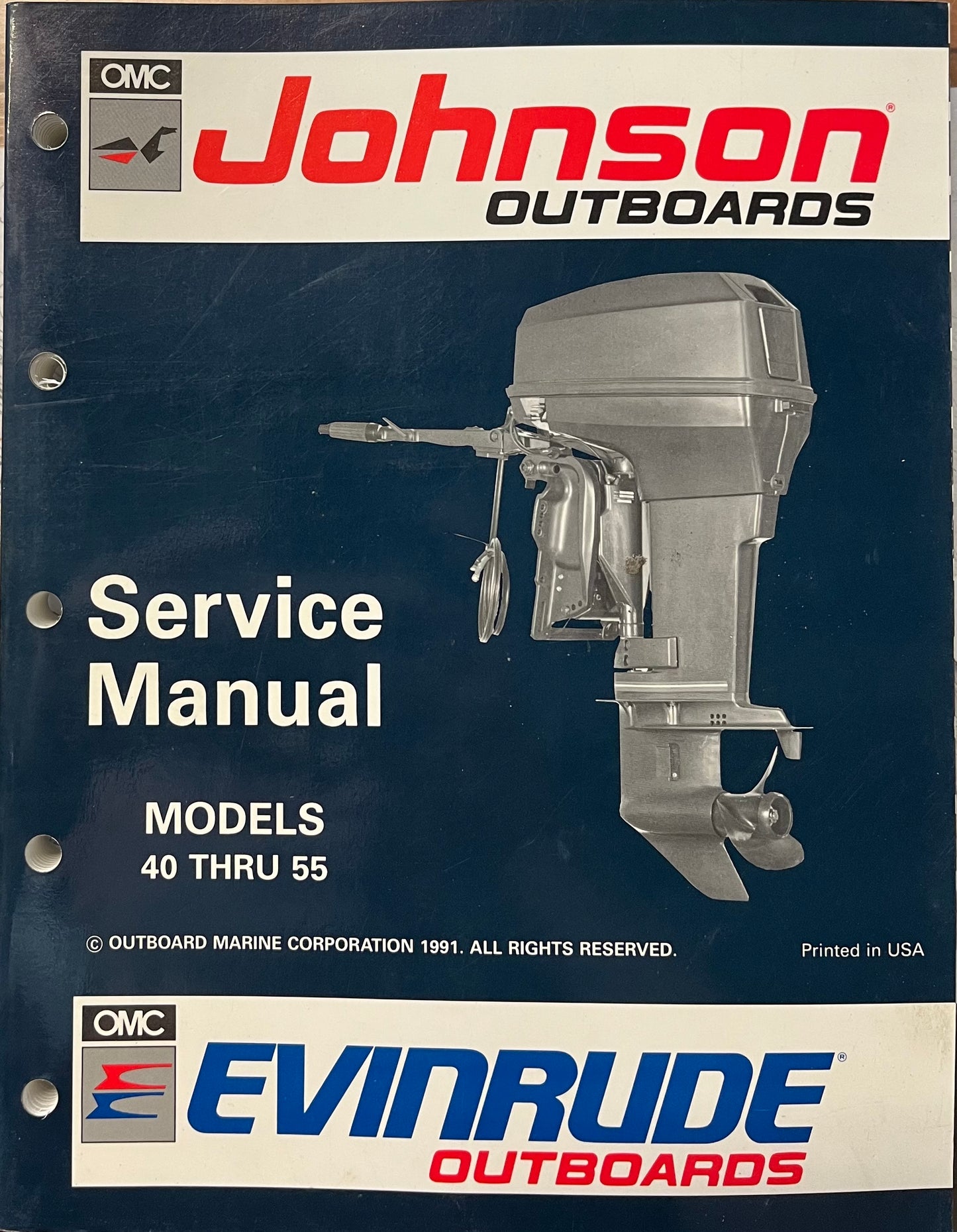 JOHNSON EVINRUDE OUTBOARD SERVICE MANUAL 1991 P/N 508143