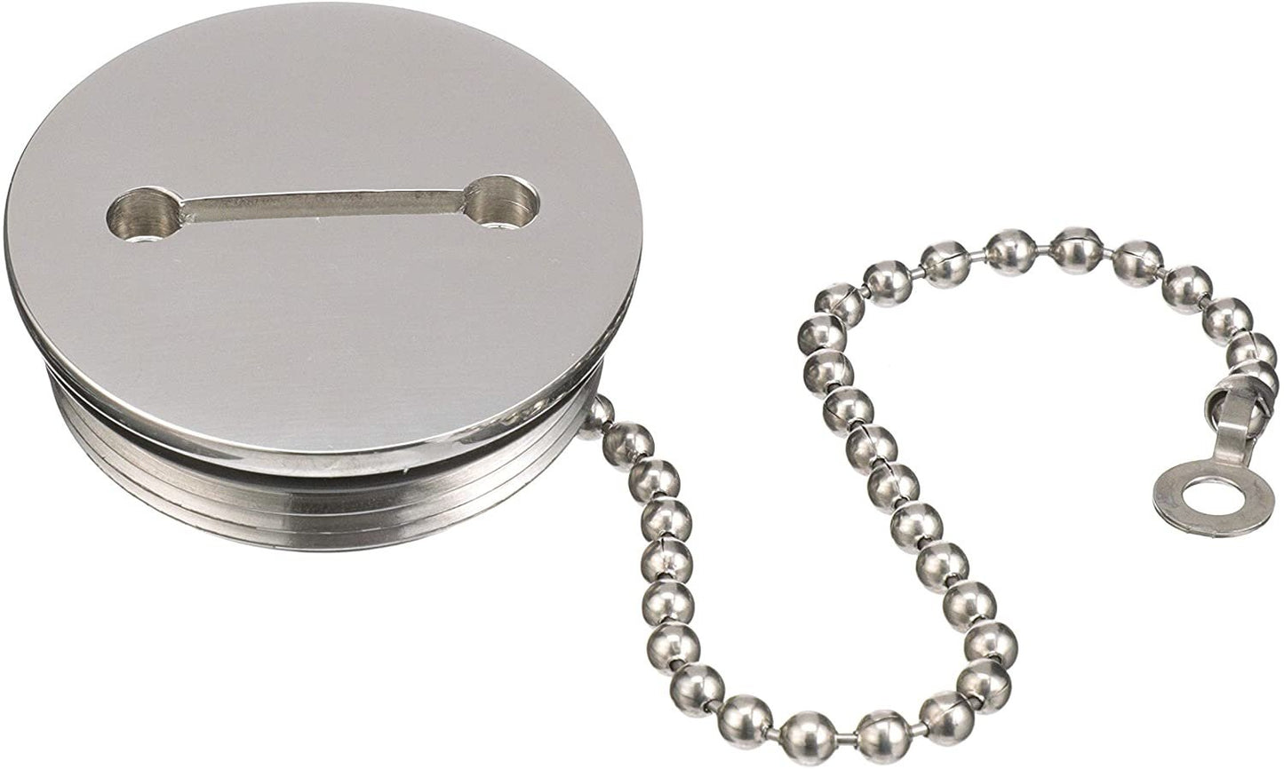Attwood 66061 - Replacement Cap And Chain , 1-1/2'', Hose Gas Deck Fill , Stainless Steel