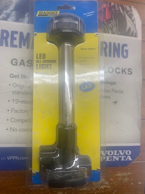 SEACHOICE- LED ALL AROUND LIGHT 9'' HEIGHT 12 VOLT MOUNT WITH #8 SCREWS 02871