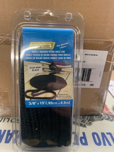 DBL BRD DOCK LINE-BLK-3/8 X15' 50-40291
