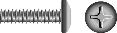 Seachoice B758 - Stainless Steel Phillips Machine Screw Pan Head 10-24 x 3”