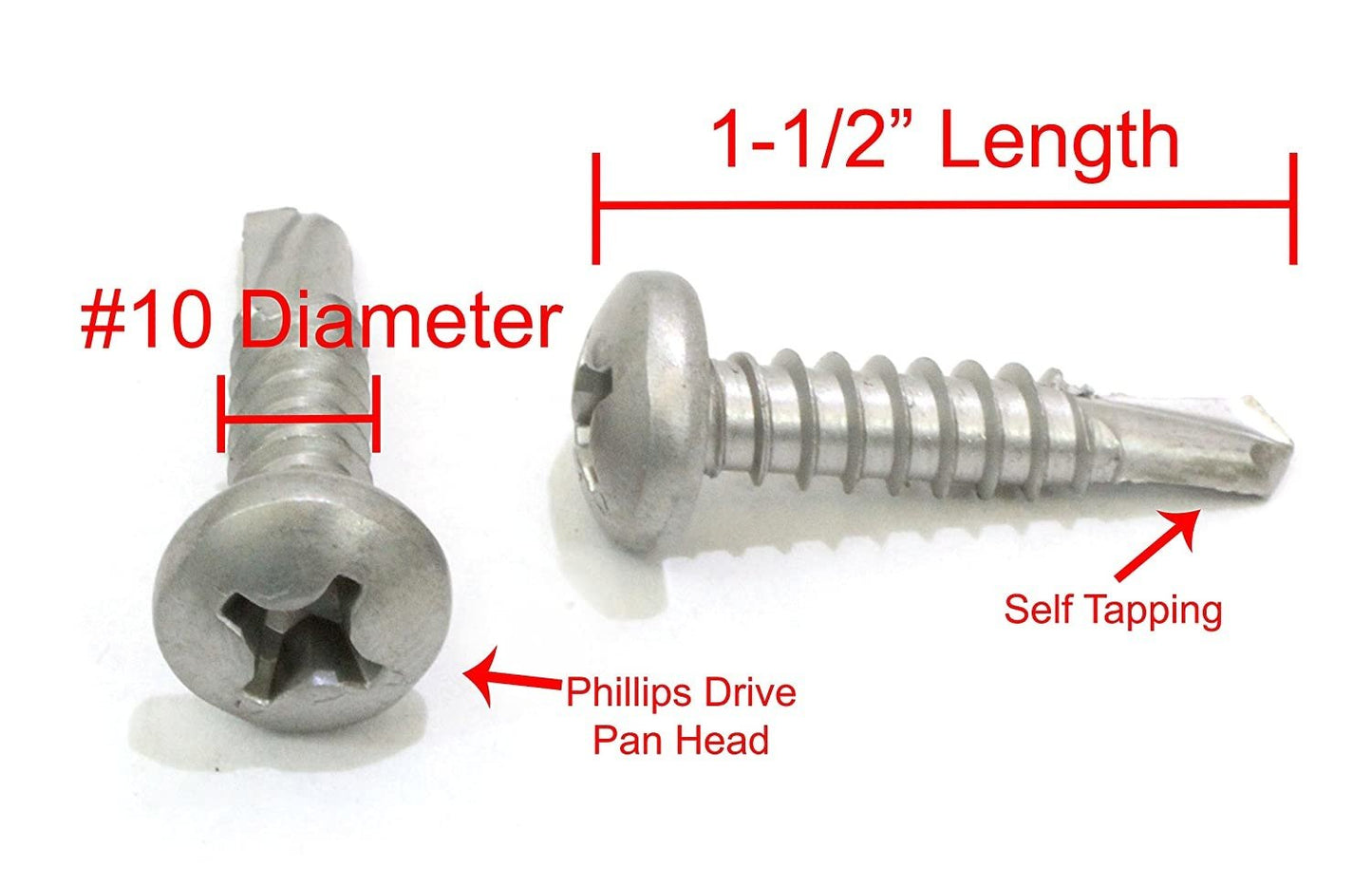 Seachoice - Stainless Steel Phillips Tapping Screw Pan Head