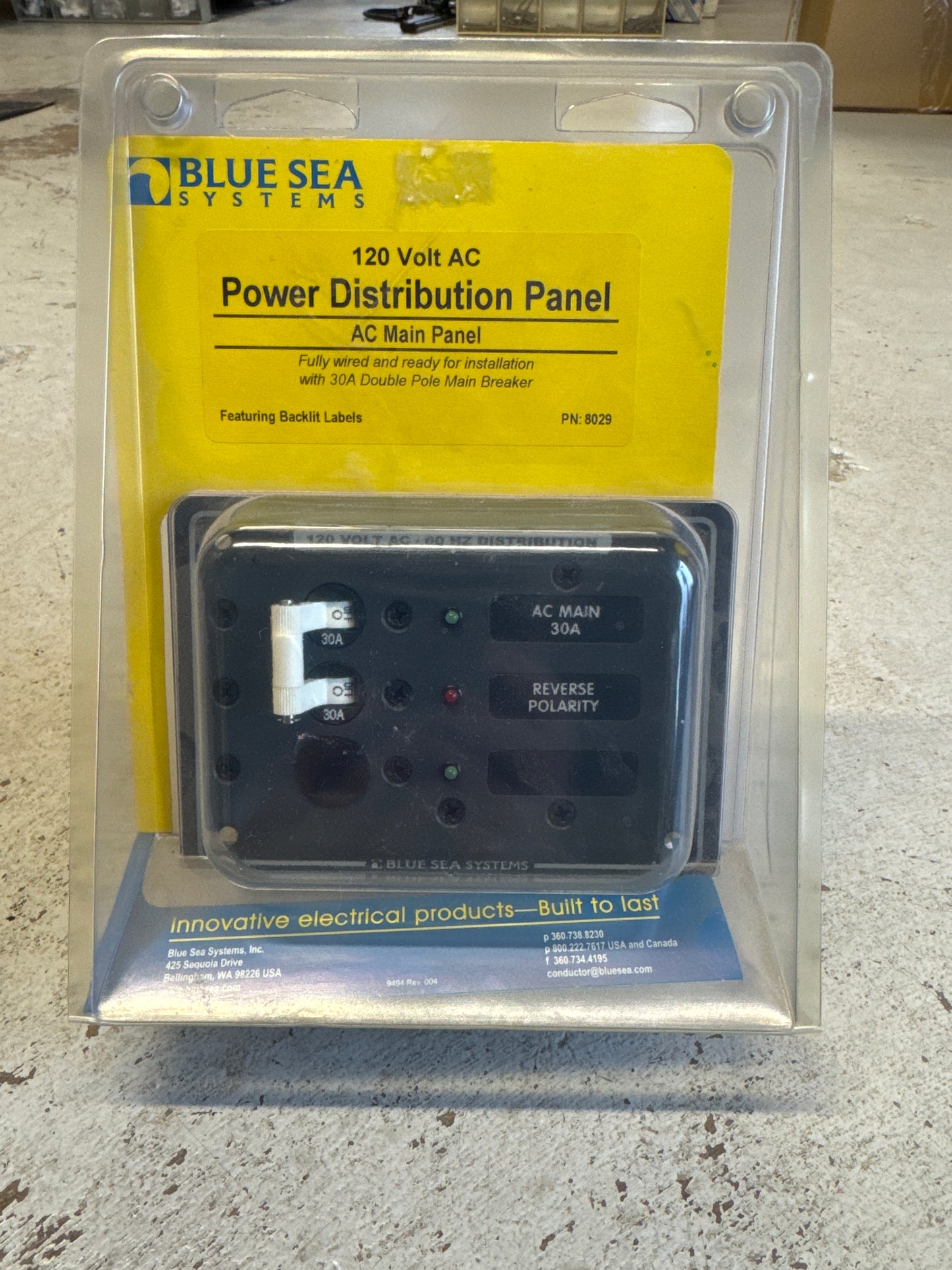 Blue Sea Systems - 120 Volt AC Power Distribution Panel AC Main Panel