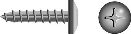 Seachoice B639 - Stainless Steel Phillips Tapping Screw Oval Head. #10x1