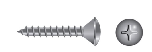 Seachoice B643 - Stainless Steel Phillips Tapping Screw Oval Head #12 x 1” 1/2