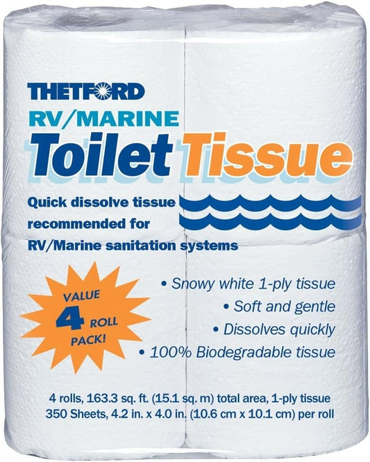 THETHFORD 363-20804 - Aqua-Soft 1-Ply Toilet Tissue, 4 PACK