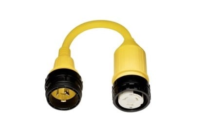 Pigtail Adapter 30A 125V Male Locking to Boat Side Female 50A 125/250V