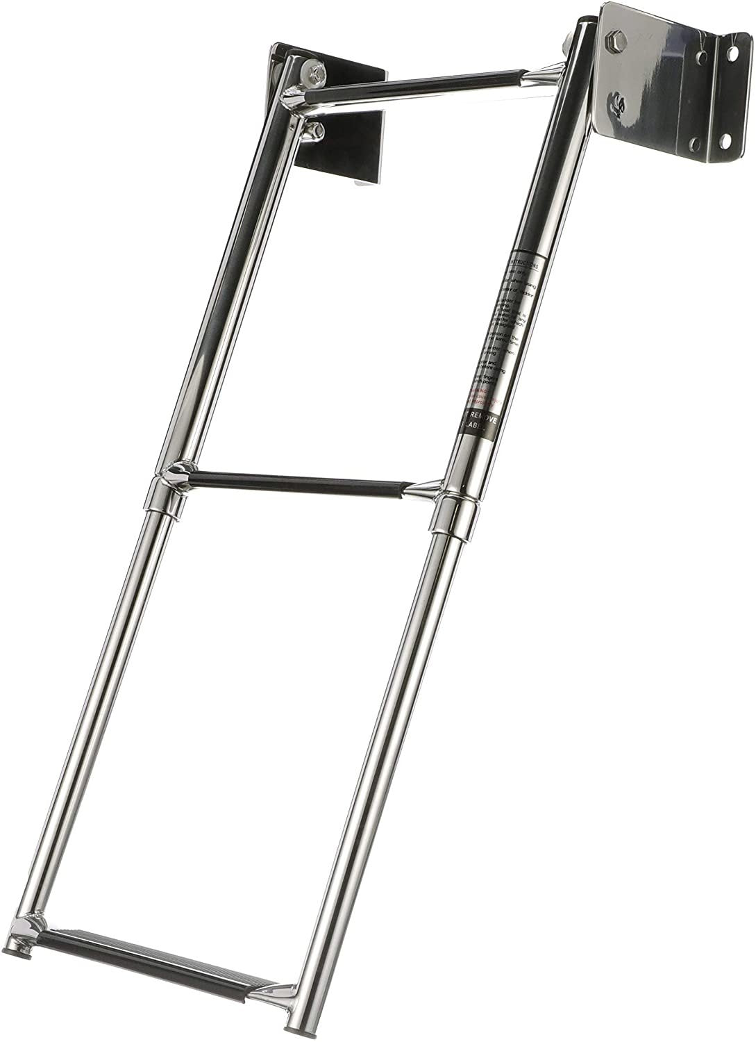 Seachoice 71221 - Telescoping Transom Mount Stainless Steel 3 Step Ladder