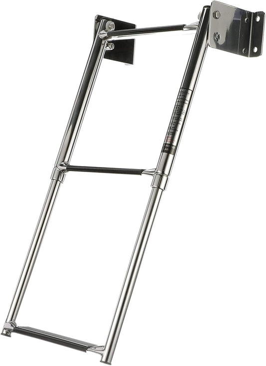 Seachoice 71221 - Telescoping Transom Mount Stainless Steel 3 Step Ladder
