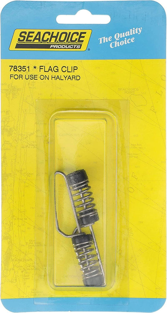 Seachoice 78351 - Stainless Steel Halyard/Lines Flag Clips (2 Per Pack) 