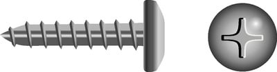 Seachoice B605 - Phillips Tapping Screw Pan Head #8 x 1”