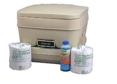 DOMETIC SANIPOTTIE TOILET 962 2.8 GAL. BONUS PACK PARCHMENT