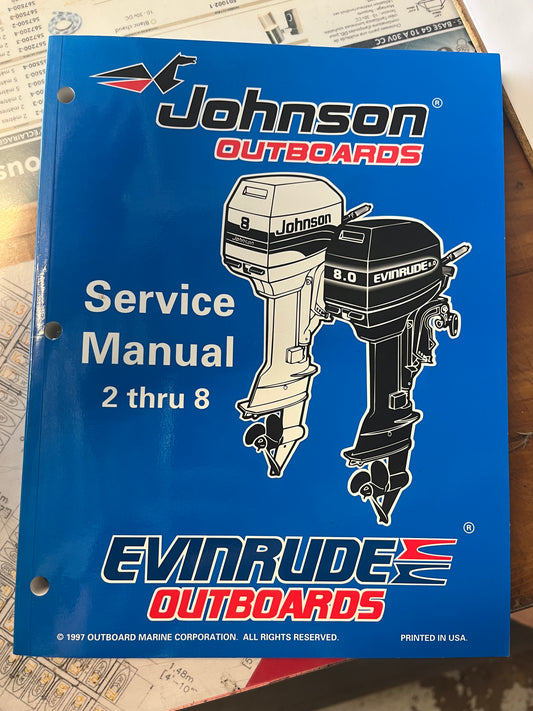 JOHNSON OUTBOARD SERVICE MANUAL 2 THRU 8 520202