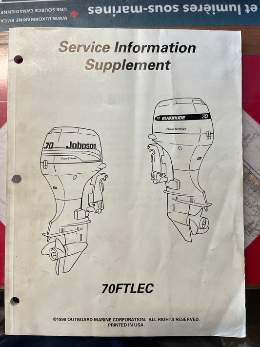 JOHNSON EVINRUDE SERVIVEC INFORMATION SUPPLEMENT 1998 CR98-07