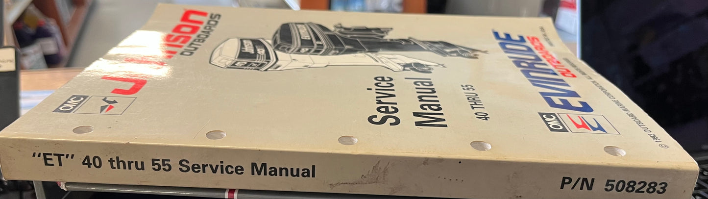 JOHNSON EVINRUDE OUTBOARD SERVICE MANUAL 1992 P/N 508283