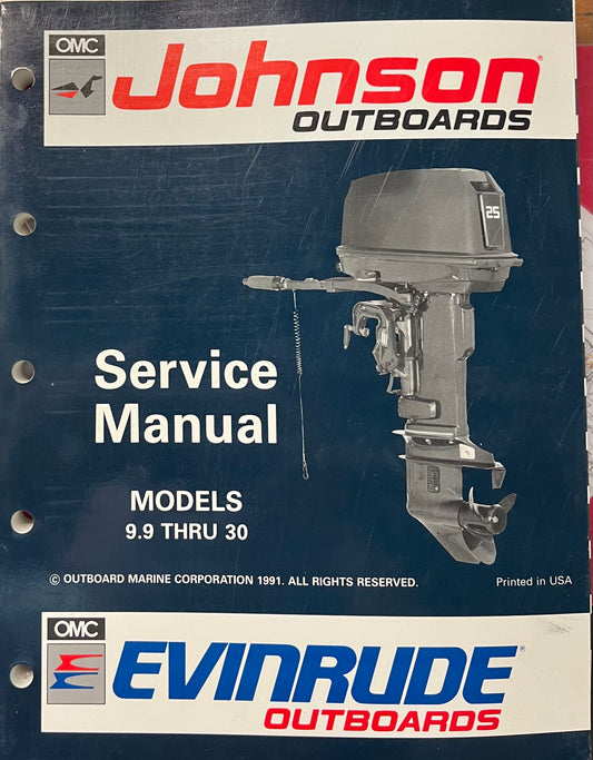 JOHNSON EVINRUDE OUTBOARD SERVICE MANUAL 1991 P/N 508142