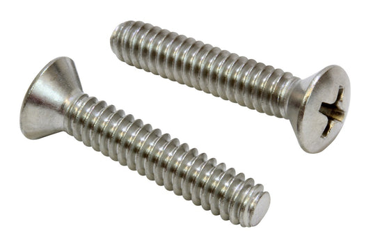 Seachoice B696 - Stainless Steel Phillips Machine Screw Oval Head 10-24 x 1” 1/2