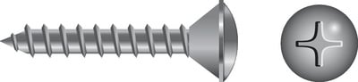 Seachoice B642 - Phillips Tapping Screw Oval Head #12 x 1''