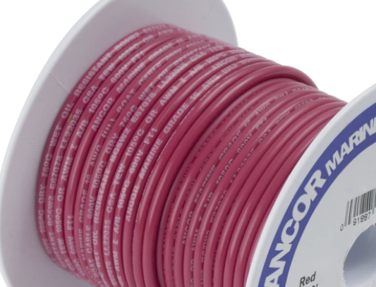 Ancor Marine Grade 108810 - Tinned Copper Primary Wire 10ga RED per foot